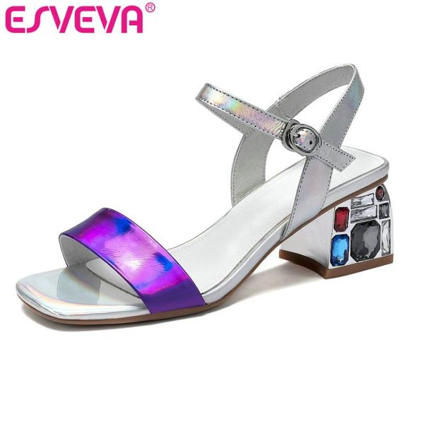 dress shoes esveva 2021 fashion women sandals cow leather+pu summer square toe crystal med heel ankle strap pumps size 34-42, Black
dress shoes esveva 2021 fashion women sandals cow leather+pu summer square toe crystal med heel ankle strap pumps size 34-42, Black