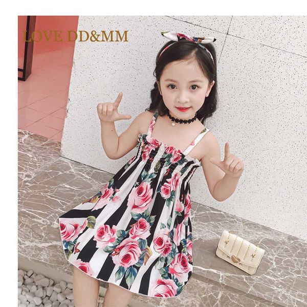 love dd&mm girls dresses summer kids fashion girls stripe floral print strap dress + hair accessories 210715, Red;yellow
love dd&mm girls dresses summer kids fashion girls stripe floral print strap dress + hair accessories 210715, Red;yellow