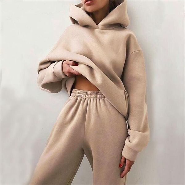tracksuit winter two piece set womenpant hoodies sets solid casual sports suit loose outfits ensemble femme, White
tracksuit winter two piece set womenpant hoodies sets solid casual sports suit loose outfits ensemble femme, White