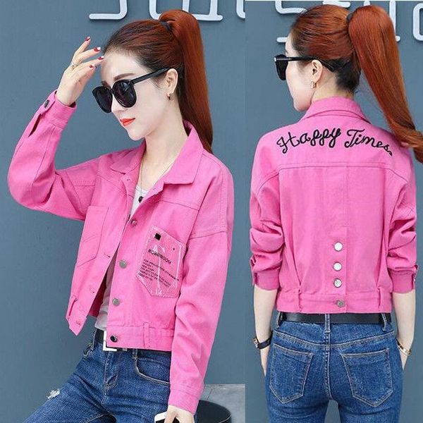 women's jackets short slim denim jacket spring 2021 fashion coat loose female clothing casual wild ladies, Black;brown
women's jackets short slim denim jacket spring 2021 fashion coat loose female clothing casual wild ladies, Black;brown