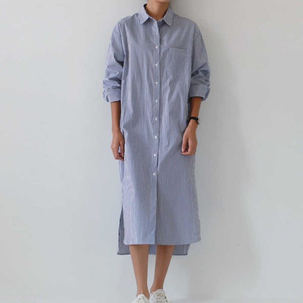 casual dresses plus size summer women loose robe turn-down collar long sleeve classic blue stripes shirt xkw0, Black;gray
casual dresses plus size summer women loose robe turn-down collar long sleeve classic blue stripes shirt xkw0, Black;gray