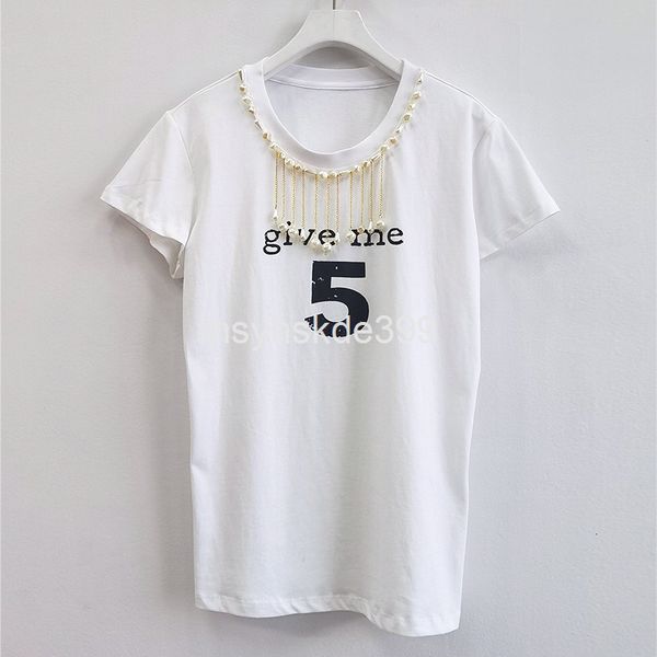 women's t-shirt 6372 pk niche spring and summer short sleeve cotton pearl decorative printing digital versatile t-shirt women's fa, White
women's t-shirt 6372 pk niche spring and summer short sleeve cotton pearl decorative printing digital versatile t-shirt women's fa, White