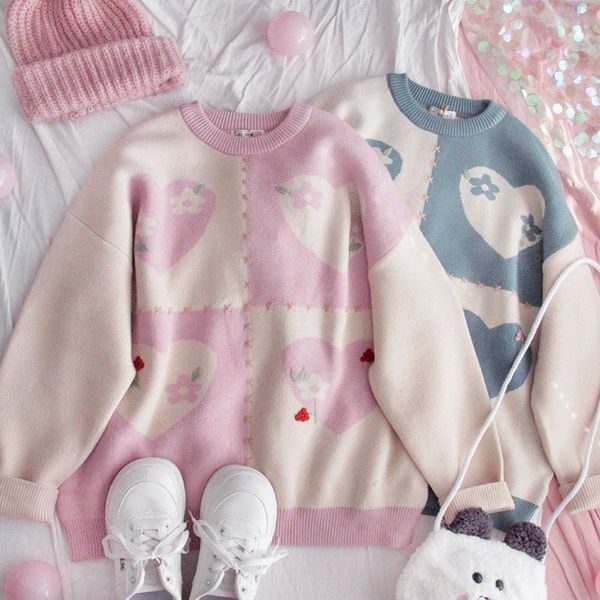 girl heart froal pattern plus thick jumper student women japanese harajuku preppy cute soft sister o-neck pullover sweater women's swe, White;black
girl heart froal pattern plus thick jumper student women japanese harajuku preppy cute soft sister o-neck pullover sweater women's swe, White;black
