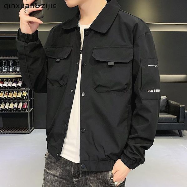 men's jackets solid casual jacket autumn bomber windbreaker male luxury designer coat west mulity pockets mens clothes 2021, Black;brown
men's jackets solid casual jacket autumn bomber windbreaker male luxury designer coat west mulity pockets mens clothes 2021, Black;brown