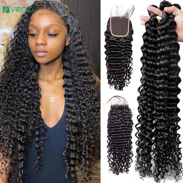 human hair bulks virgo 30 inch deep wave bundles with closure curly frontal 3 4 weave peruvian remy extension, Black
human hair bulks virgo 30 inch deep wave bundles with closure curly frontal 3 4 weave peruvian remy extension, Black