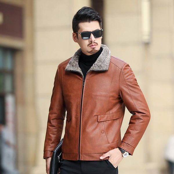 men's fur & faux quality men leather jacket fleece lined motorcycle bomber black pu coats male outerwear winter keep warm
men's fur & faux quality men leather jacket fleece lined motorcycle bomber black pu coats male outerwear winter keep warm