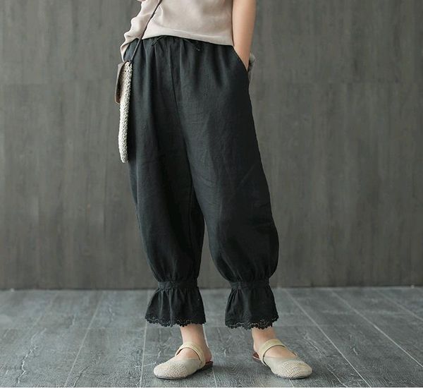 women's pants & capris spring summer women casual solid color elastic waist drawstring lace embroidery loose female full-length harem w, Black;white
women's pants & capris spring summer women casual solid color elastic waist drawstring lace embroidery loose female full-length harem w, Black;white