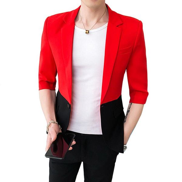 spring summer 2021 men's fashion splicing slim fit two piece suit blazers pants set / male half sleeve jacket trousers suits &, White;black
spring summer 2021 men's fashion splicing slim fit two piece suit blazers pants set / male half sleeve jacket trousers suits &, White;black
