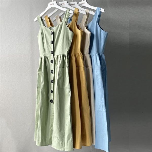 summer 97%cotton camisole beach midi women dress with pockets front button sundress stretch bust, Black;gray
summer 97%cotton camisole beach midi women dress with pockets front button sundress stretch bust, Black;gray