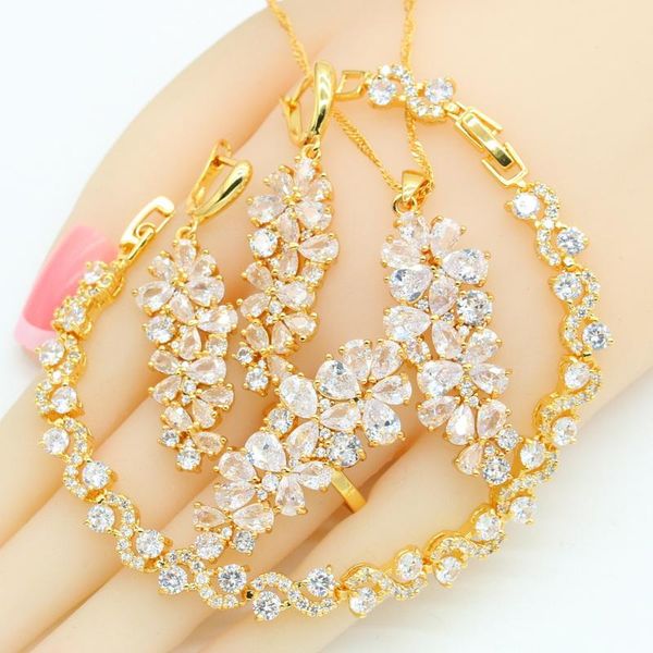 earrings & necklace 2021 white zirconia luxury gold plated jewelry sets for women pendant ring bracelet wedding birthday gift, Silver
earrings & necklace 2021 white zirconia luxury gold plated jewelry sets for women pendant ring bracelet wedding birthday gift, Silver