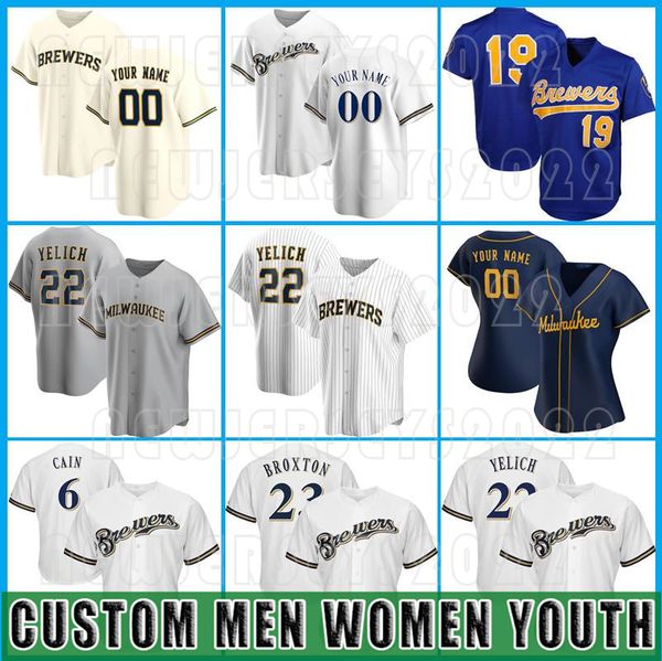 custom 22 christian yelich baseball brewers 6 lorenzo cain 19 robin yount jersey 7 eric thames brandon woodruff devin williamsmens women, Blue;black
custom 22 christian yelich baseball brewers 6 lorenzo cain 19 robin yount jersey 7 eric thames brandon woodruff devin williamsmens women, Blue;black