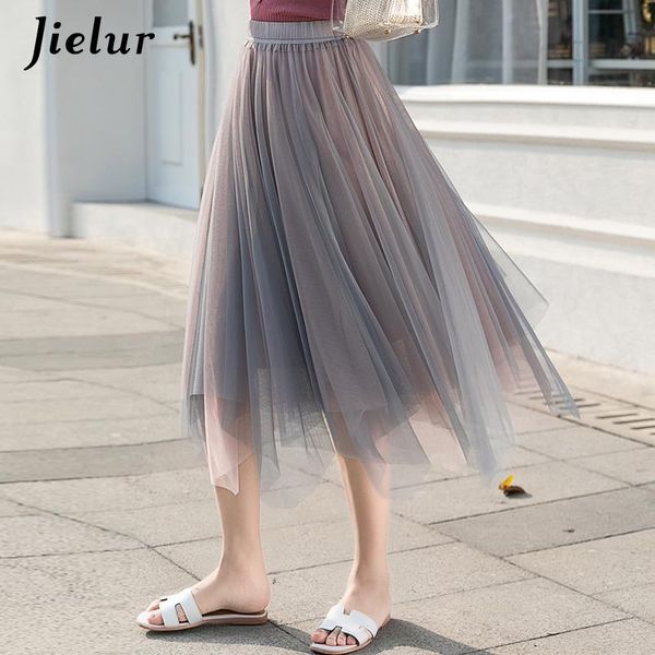 skirts patchwork color womens summer chic loose skirt mesh tulle slim elastic waist irregular female jupe tutu, Black
skirts patchwork color womens summer chic loose skirt mesh tulle slim elastic waist irregular female jupe tutu, Black