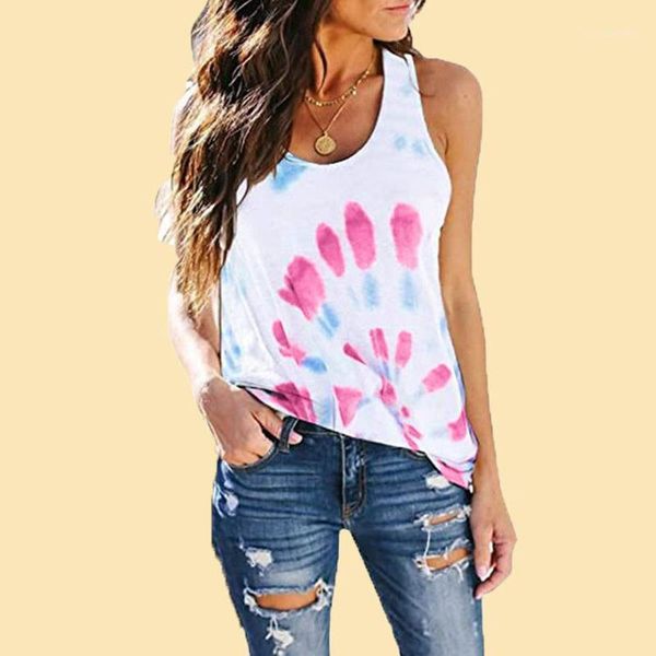 women's t-shirt fashion plus size women casual tie-dye printed o-neck sleeveless loose summer female camisetas verano mujer 2021#p3, White
women's t-shirt fashion plus size women casual tie-dye printed o-neck sleeveless loose summer female camisetas verano mujer 2021#p3, White