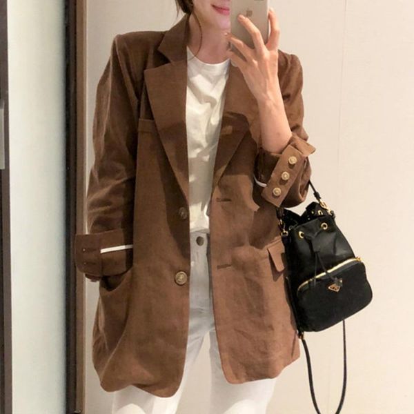 women's suits & blazers women cotton and linen suit 2021 summer casual loose single breasted notched vintage pockets veste femme blazer, White;black
women's suits & blazers women cotton and linen suit 2021 summer casual loose single breasted notched vintage pockets veste femme blazer, White;black