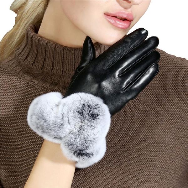five fingers gloves 100% sheepskin genuine leather touch screen woman winter thermal linning warm snow fur black, Blue;gray
five fingers gloves 100% sheepskin genuine leather touch screen woman winter thermal linning warm snow fur black, Blue;gray