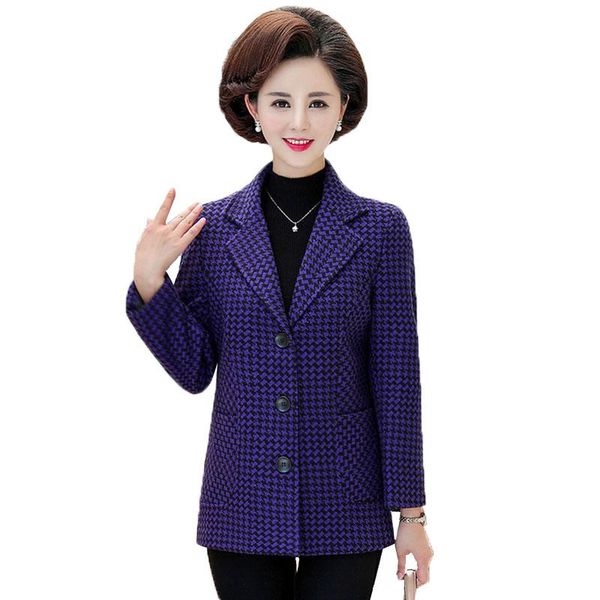 women's wool & blends middle-aged elderly women autumn winter woolen coat plaid fashion mother plus size 5xl female outerwear r328, Black
women's wool & blends middle-aged elderly women autumn winter woolen coat plaid fashion mother plus size 5xl female outerwear r328, Black
