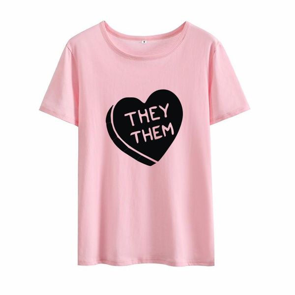 women's t-shirt they them heart funny graphic valentine's day tshirt shirt fashion cotton women tshirts korean o neck casual short, White
women's t-shirt they them heart funny graphic valentine's day tshirt shirt fashion cotton women tshirts korean o neck casual short, White