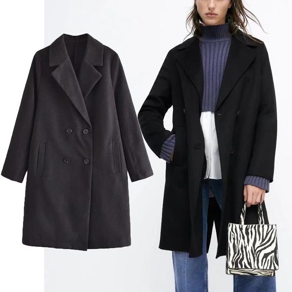 women's wool & blends women autumn winter solid long woolen coats 2021 sleeve warm double breasted black overcoat vintage notched stree
women's wool & blends women autumn winter solid long woolen coats 2021 sleeve warm double breasted black overcoat vintage notched stree