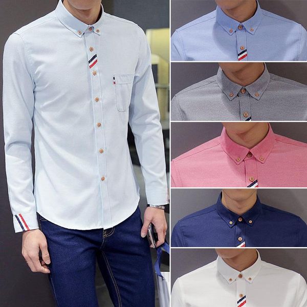 men's oxford long sleeve shirt men clothing korean style slim dress 2021 fashion mens button up casual shirts, White;black
men's oxford long sleeve shirt men clothing korean style slim dress 2021 fashion mens button up casual shirts, White;black