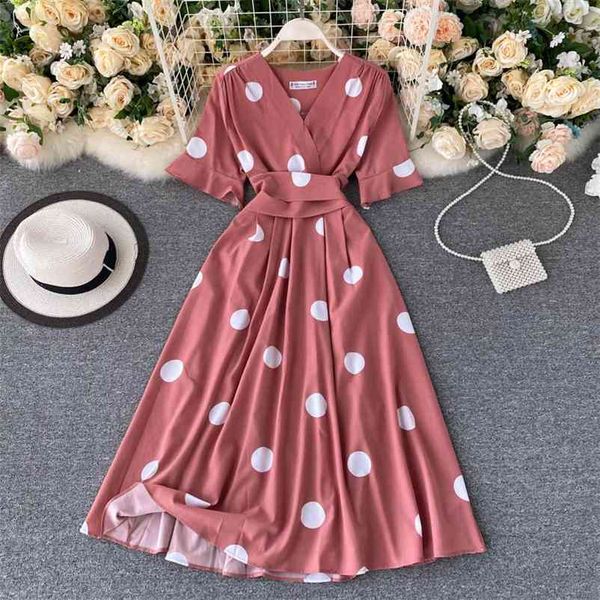 summer spring v-neck polka dot belt sahes multi color women female a-line high waist midi dress 210513, Black;gray
summer spring v-neck polka dot belt sahes multi color women female a-line high waist midi dress 210513, Black;gray