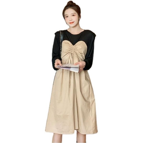 maternity dresses long sleeve spring autumn pleated irregular high waist stitching dress for pregnant women pregnancy clothes, White
maternity dresses long sleeve spring autumn pleated irregular high waist stitching dress for pregnant women pregnancy clothes, White