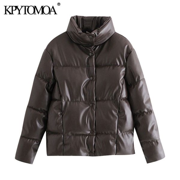 women fashion thick warm faux leather padded jacket loose parka coat high collar long sleeve female outerwear chic 210416, Black
women fashion thick warm faux leather padded jacket loose parka coat high collar long sleeve female outerwear chic 210416, Black