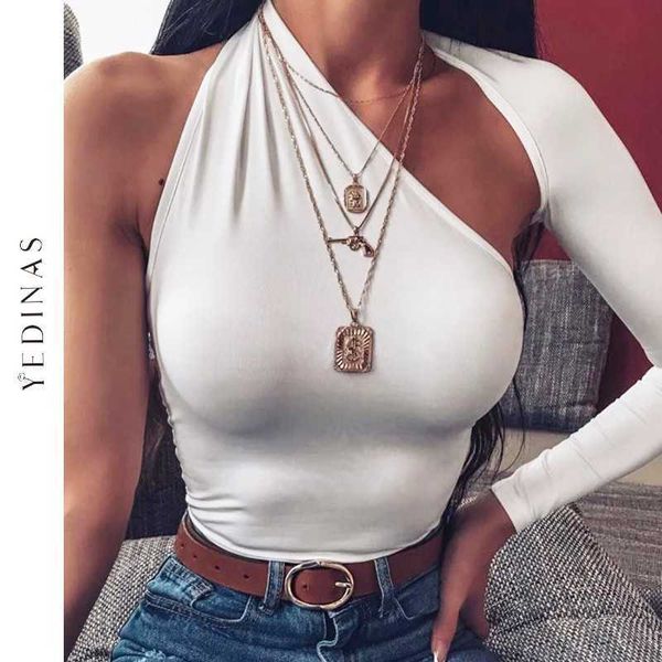 yedinas women t-shirt open back long sleeve one shoulder harajuku for girls korean skinny tee hollow out 210527, White
yedinas women t-shirt open back long sleeve one shoulder harajuku for girls korean skinny tee hollow out 210527, White