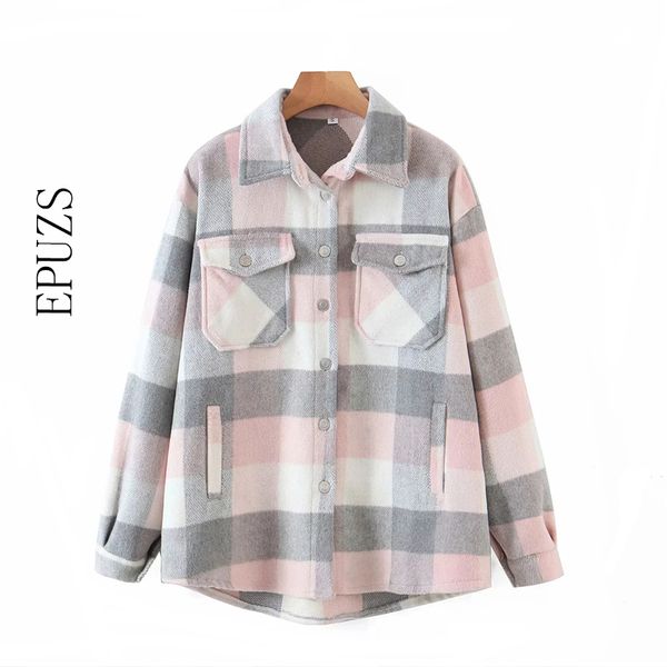women green plaid shirt jacket women and blouse 2021 winter thick wool shirt coat casual long skeeve plus size shirt female, White
women green plaid shirt jacket women and blouse 2021 winter thick wool shirt coat casual long skeeve plus size shirt female, White