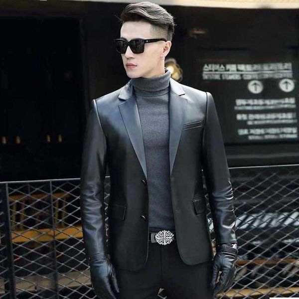 haining sheepskin leather suit men's real jacket slim fit business coat man & faux, Black
haining sheepskin leather suit men's real jacket slim fit business coat man & faux, Black