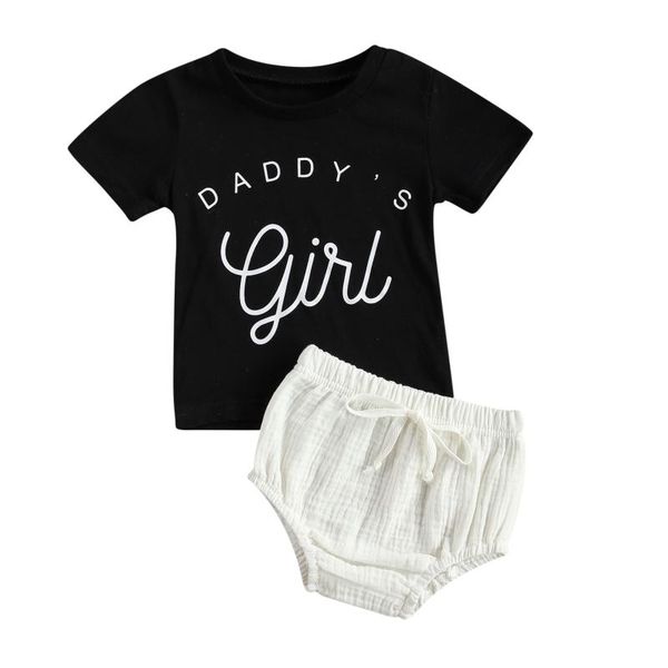 baby girl's two-piece suit, letter print round neck short sleeve t-shirt and shorts clothing sets, White
baby girl's two-piece suit, letter print round neck short sleeve t-shirt and shorts clothing sets, White