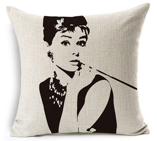 4pcs/lot sketch star audrey hepburn fashion cotton pillow sets sofa cushion home decor pillowcase cushion/decorative 
4pcs/lot sketch star audrey hepburn fashion cotton pillow sets sofa cushion home decor pillowcase cushion/decorative
