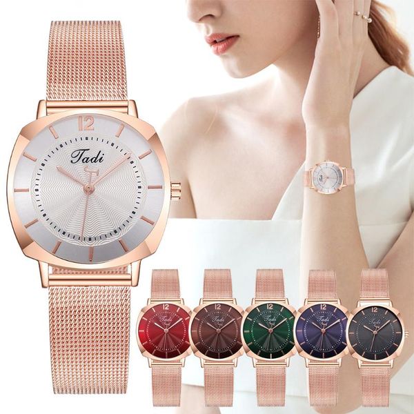wristwatches tadi brand women rose gold stainless steel mesh watches ladies quartz analog drop clock, Slivery;brown
wristwatches tadi brand women rose gold stainless steel mesh watches ladies quartz analog drop clock, Slivery;brown