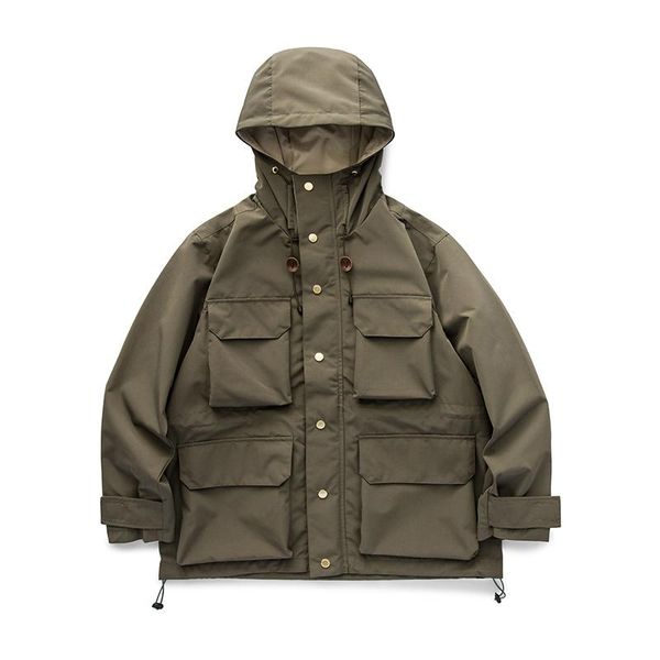 men's jackets 2021 autumn retro hooded multi-pocket loose tooling four-color jacket, Black;brown
men's jackets 2021 autumn retro hooded multi-pocket loose tooling four-color jacket, Black;brown
