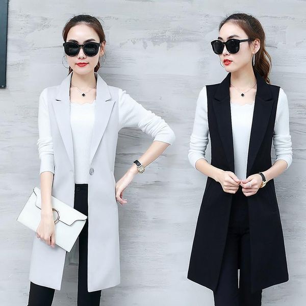 women's vests elegant office lady suit women spring summer sleeveless long vest jacket plus size 3xl blazer coat waistcoat outerwear m3, Black;white
women's vests elegant office lady suit women spring summer sleeveless long vest jacket plus size 3xl blazer coat waistcoat outerwear m3, Black;white