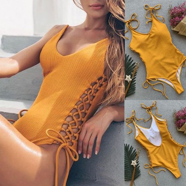 one-piece suits 2021 yellow solid backless swimwear women one piece swimsuit strap lace up traje de baño mujer maio feminino praia mono
one-piece suits 2021 yellow solid backless swimwear women one piece swimsuit strap lace up traje de baño mujer maio feminino praia mono