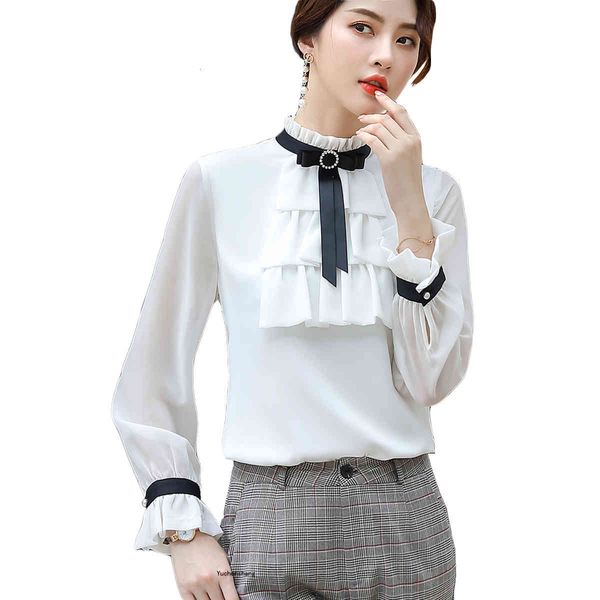 women's blouses & shirts fashion design bow collar ladies ruffle blouse women elegant white plus size casual spring shirt zefc
women's blouses & shirts fashion design bow collar ladies ruffle blouse women elegant white plus size casual spring shirt zefc