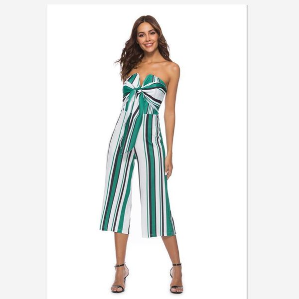 women's jumpsuits & rompers 2021 summer striped fasion straight leakage shoulder women wrapped chest bow tie, Black;white
women's jumpsuits & rompers 2021 summer striped fasion straight leakage shoulder women wrapped chest bow tie, Black;white