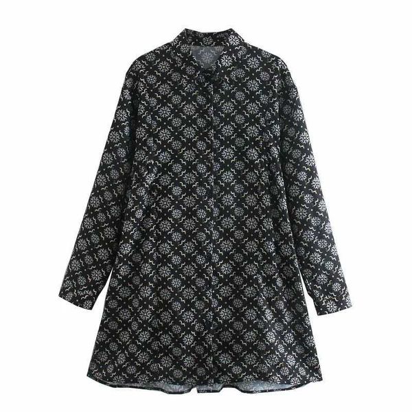 women printed dress shirt-style long sleeves collared dress fashion chic vintage short women dress vestidos femme robe 210709, Black;gray
women printed dress shirt-style long sleeves collared dress fashion chic vintage short women dress vestidos femme robe 210709, Black;gray