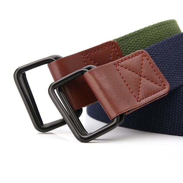 trendy women's canvas young student jeans trouser double buckle men's tooling personalized belt, Silver
trendy women's canvas young student jeans trouser double buckle men's tooling personalized belt, Silver
