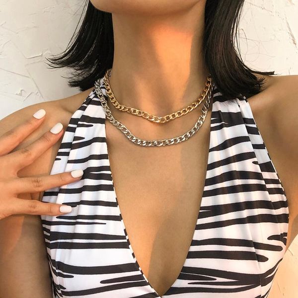 chokers lalynnly simplification mixed color clavicle chain double-layer necklace for women girls 2021 modern jewelry accessories n8581, Golden;silver
chokers lalynnly simplification mixed color clavicle chain double-layer necklace for women girls 2021 modern jewelry accessories n8581, Golden;silver