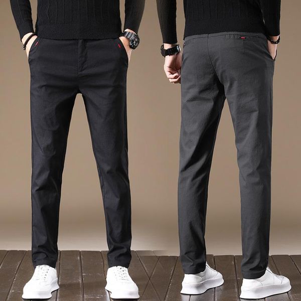 men's pants chao brand autumn and winter korean version slim straight elastic fashion personalized casual, Black
men's pants chao brand autumn and winter korean version slim straight elastic fashion personalized casual, Black