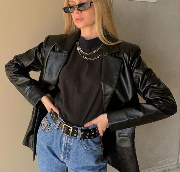 women's jackets pu faux leather jacket women harajuku black coat womens autumn long sleeve suit turn down collar overcoat, Black;brown
women's jackets pu faux leather jacket women harajuku black coat womens autumn long sleeve suit turn down collar overcoat, Black;brown
