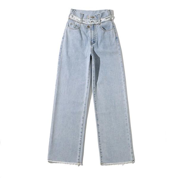 women's jeans summer style street high waist solid color edge hollow women, thin wide-leg denim trousers women, Blue
women's jeans summer style street high waist solid color edge hollow women, thin wide-leg denim trousers women, Blue