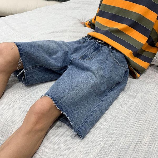summer 2021 rough-cut jean shorts for men wearing wide leg loose straight midpants men's jeans, Blue
summer 2021 rough-cut jean shorts for men wearing wide leg loose straight midpants men's jeans, Blue