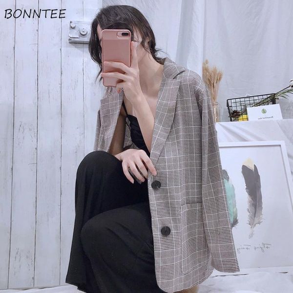 women's suits & blazers women elegant korean version chic loose casual plaid retro long-sleeved womens single breasted trendy ladies al, White;black
women's suits & blazers women elegant korean version chic loose casual plaid retro long-sleeved womens single breasted trendy ladies al, White;black