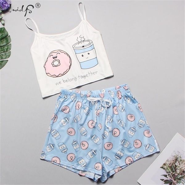 women's cute cartoon print cami and shorts pajama set casual pj women summer sleeveless sleepwear s 210809, Black;red
women's cute cartoon print cami and shorts pajama set casual pj women summer sleeveless sleepwear s 210809, Black;red