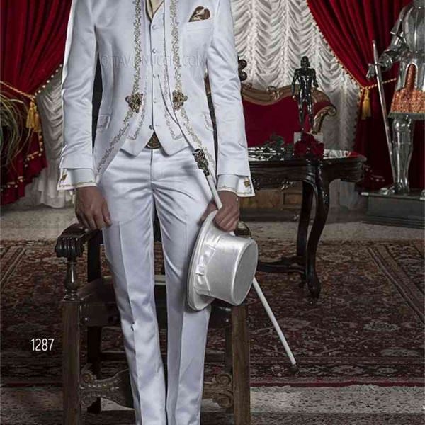 men's suits & blazers brand groomsmen mandarin lapel groom tuxedos white men embroidery wedding/prom/dinner man blazer(jacket+pant, White;black
men's suits & blazers brand groomsmen mandarin lapel groom tuxedos white men embroidery wedding/prom/dinner man blazer(jacket+pant, White;black