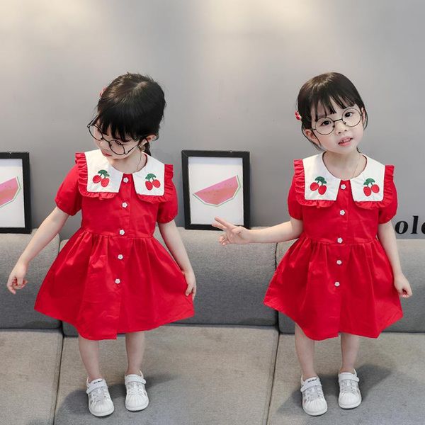 sweet kids dresses for girls toddler girl summer outfits cherry embroidery turndown collar short sleeve 0-5y girl's, Red;yellow
sweet kids dresses for girls toddler girl summer outfits cherry embroidery turndown collar short sleeve 0-5y girl's, Red;yellow