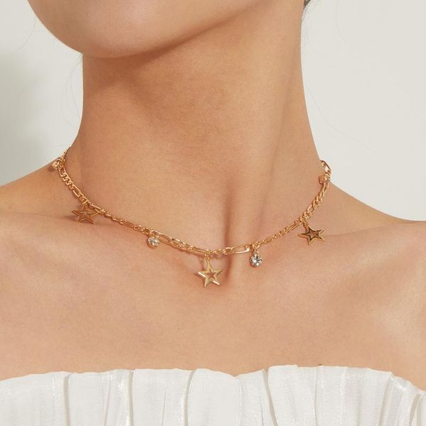 chokers hollow star charm rhinestone pendant necklace for women clavicle chain short necklaces female 2021 fashion jewelry, Golden;silver
chokers hollow star charm rhinestone pendant necklace for women clavicle chain short necklaces female 2021 fashion jewelry, Golden;silver