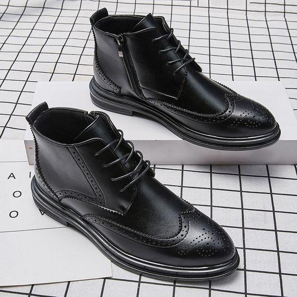 boots large size men's fashion cow leather carving brogue shoes wedding party dress bullock ankle boot zapatos de hombre botas, Black
boots large size men's fashion cow leather carving brogue shoes wedding party dress bullock ankle boot zapatos de hombre botas, Black